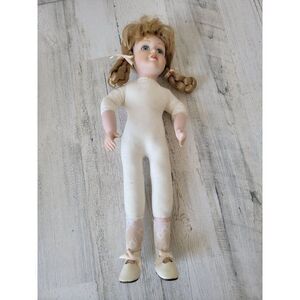 Marian yu porcelain doll blonde pigtail braid girl collectible